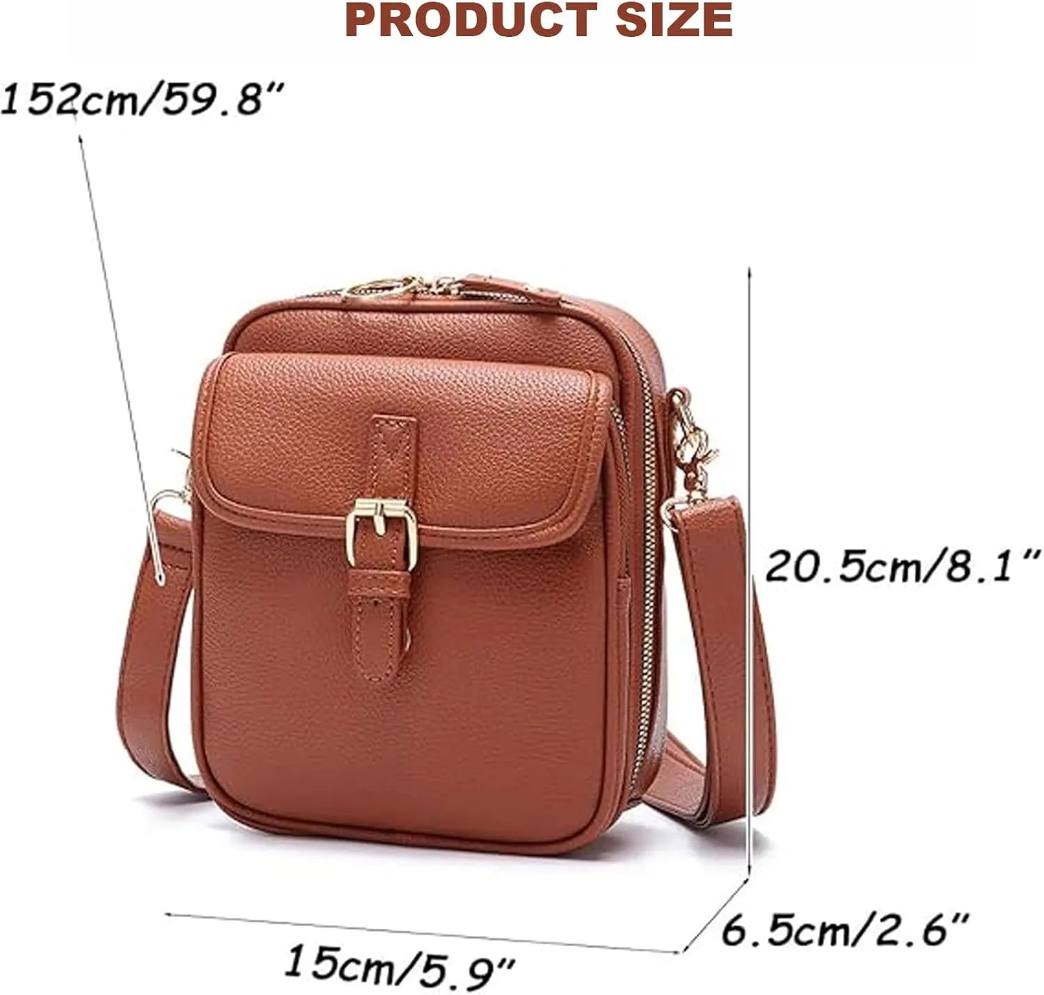 Urvashi Crossbody Leather Bag for women, Forcipower Crossbody Leather Bag, Anti-Theft Vintage Built in Wallet