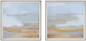 Uttermost 41468 Abstract Coastline - Framed Wall Decor (Set of 2)-19.5 Inches Tall and 19.5 Inches Wide