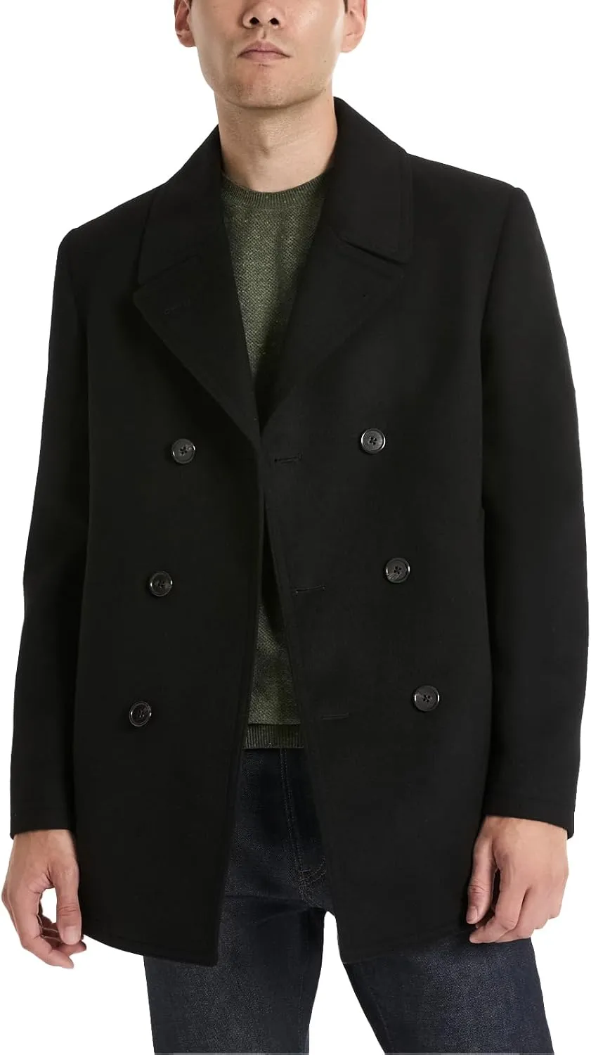 Van Heusen Men's Tatton Classic Double Breasted Peacoat