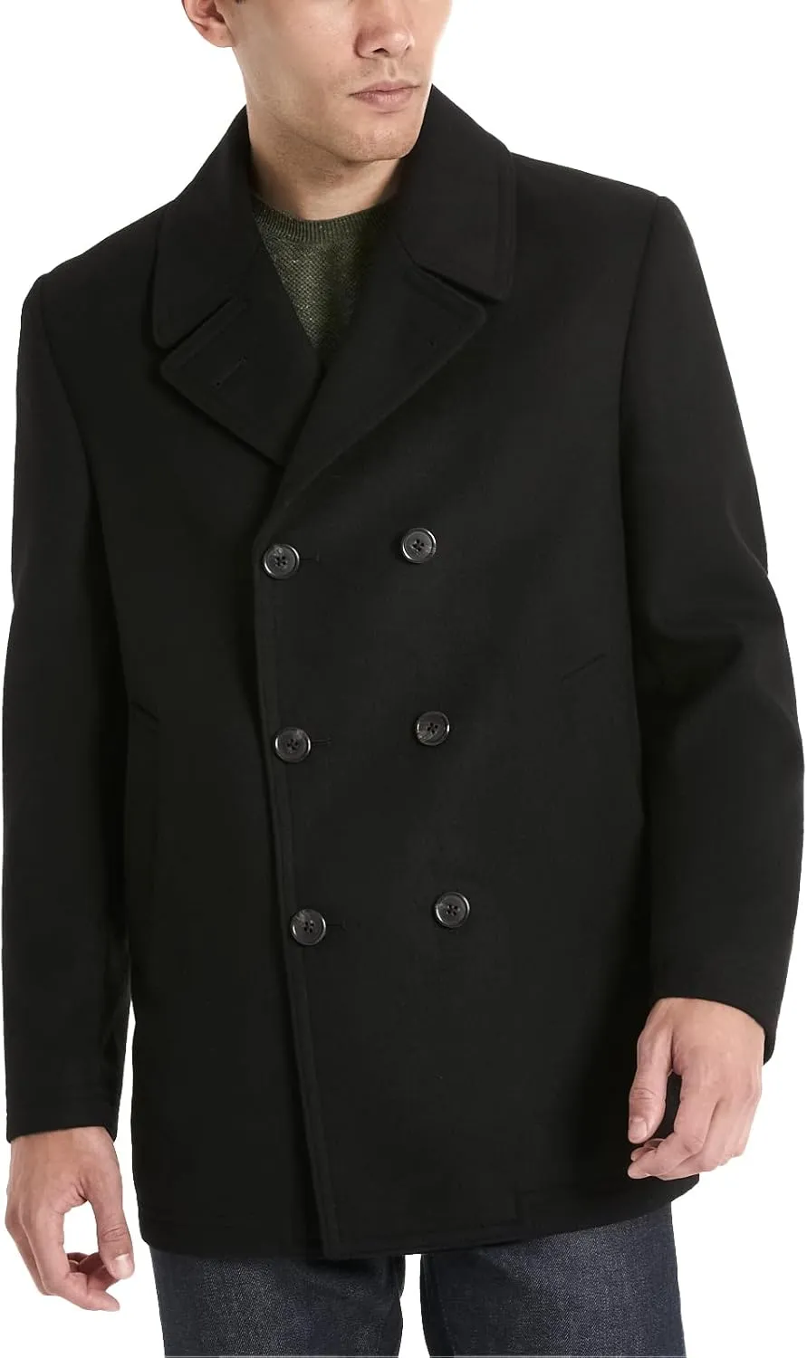 Van Heusen Men's Tatton Classic Double Breasted Peacoat