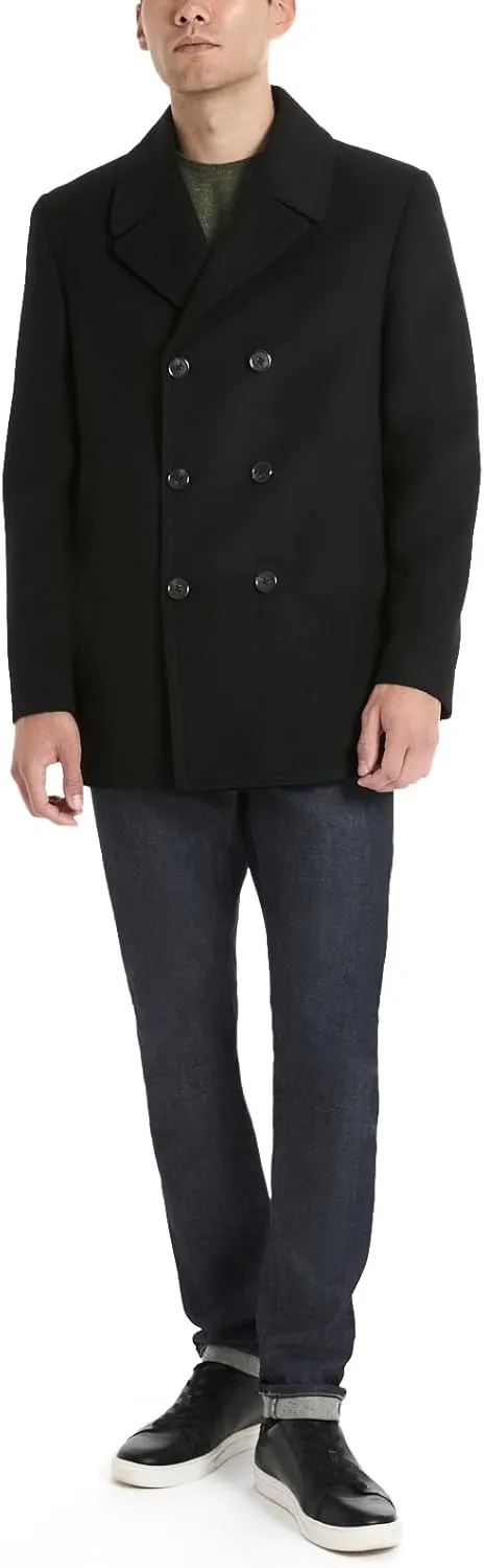 Van Heusen Men's Tatton Classic Double Breasted Peacoat