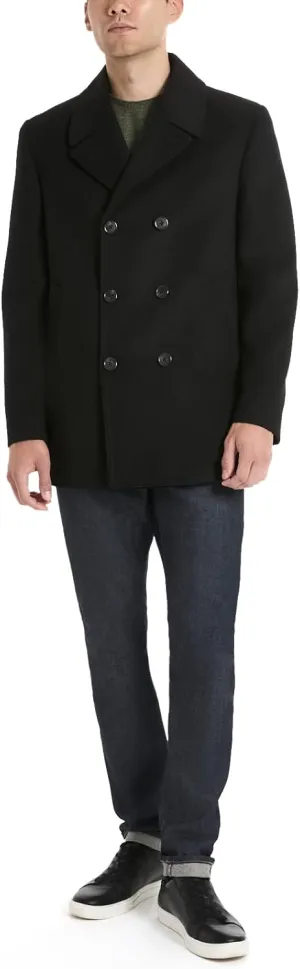 Van Heusen Men's Tatton Classic Double Breasted Peacoat