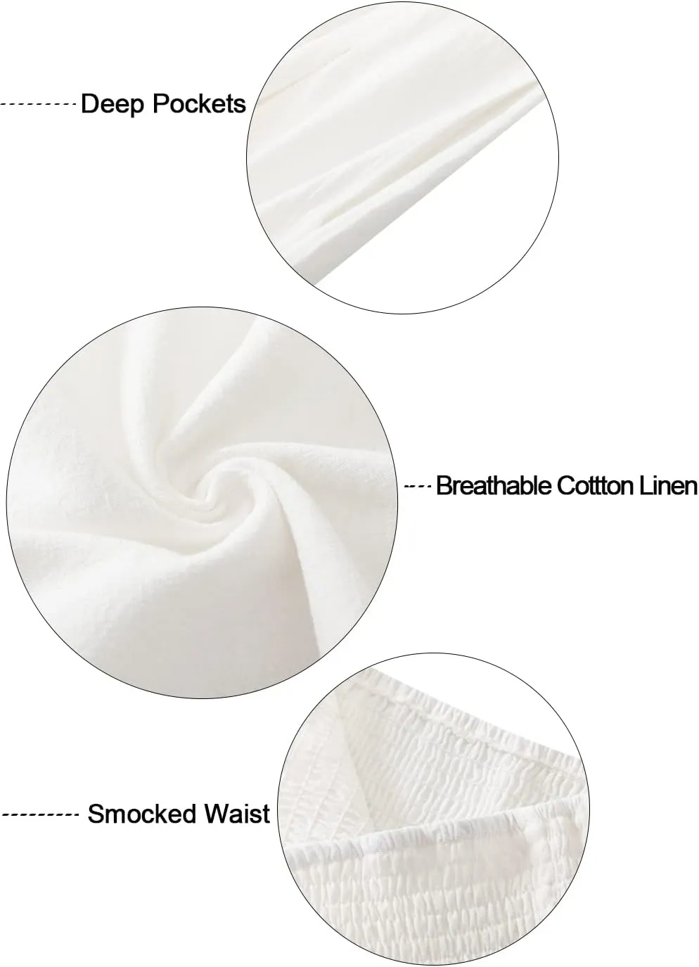 Vansha Women Summer High Waisted Cotton Linen Palazzo Pants Wide Leg Long Lounge Pant Trousers with Pocket