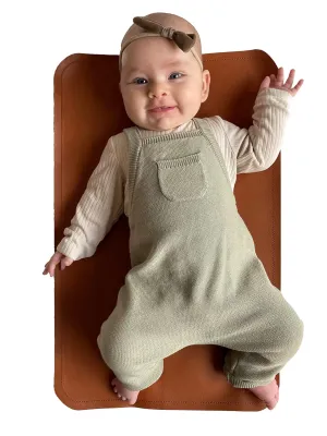 Vegan Leather Baby Changing Mat by Lark Baby Goods - Waterproof Wipeable Portable Diaper Pad - Foldable for Travel (14 x 22 in) - Brown
