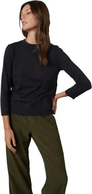 Velvet by Graham & Spencer Women's Quinny Sueded Jersey Crewneck Tee