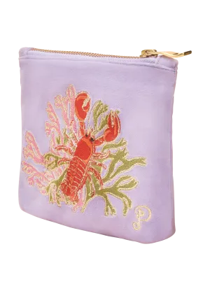 Velvet Embroidered Mini Pouch