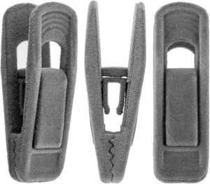 Velvet Hangers Clips 60 Pack, Grey Pants Hangers Velvet Clips, Strong Finger Clips Perfect for Thin Velvet Hangers (Grey)