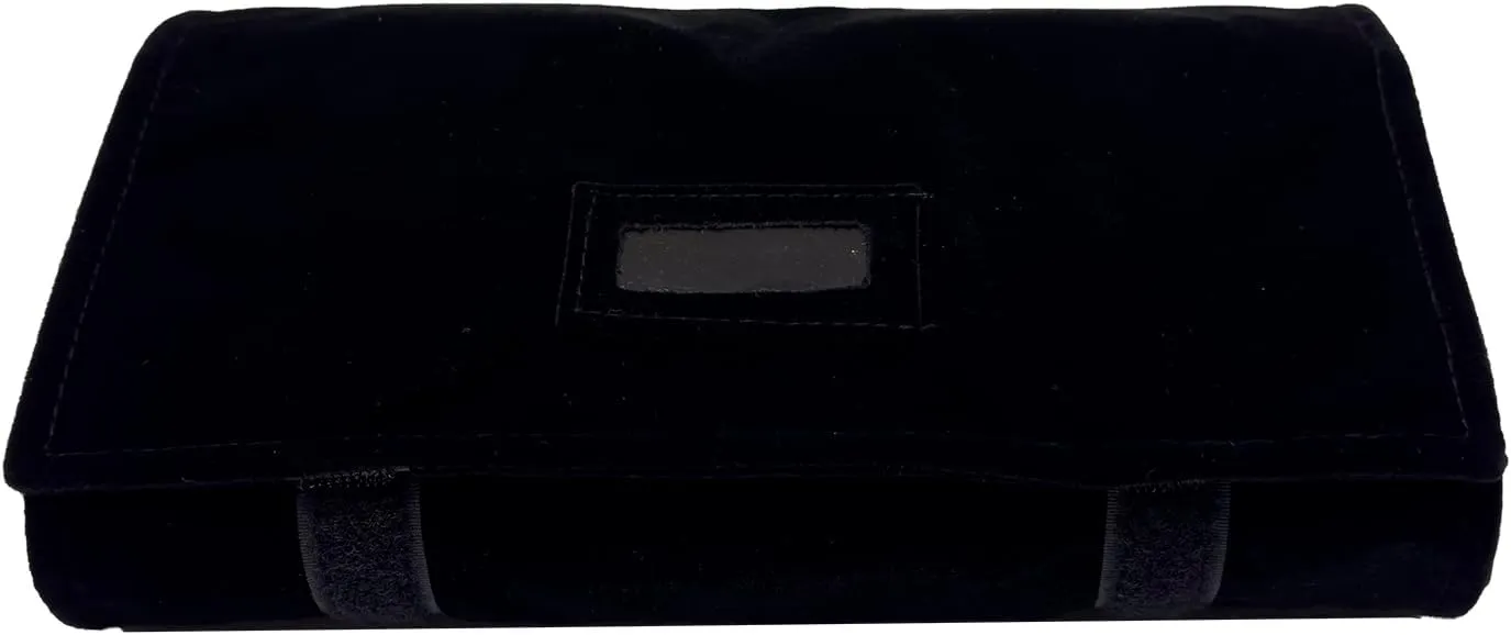 Velvet Jewelry Case Roll Bag for Necklace Bracelets, Extra Large with Elastic Band for Necklaces, Great Jewelry Organizer for Travel (Black - Multi)