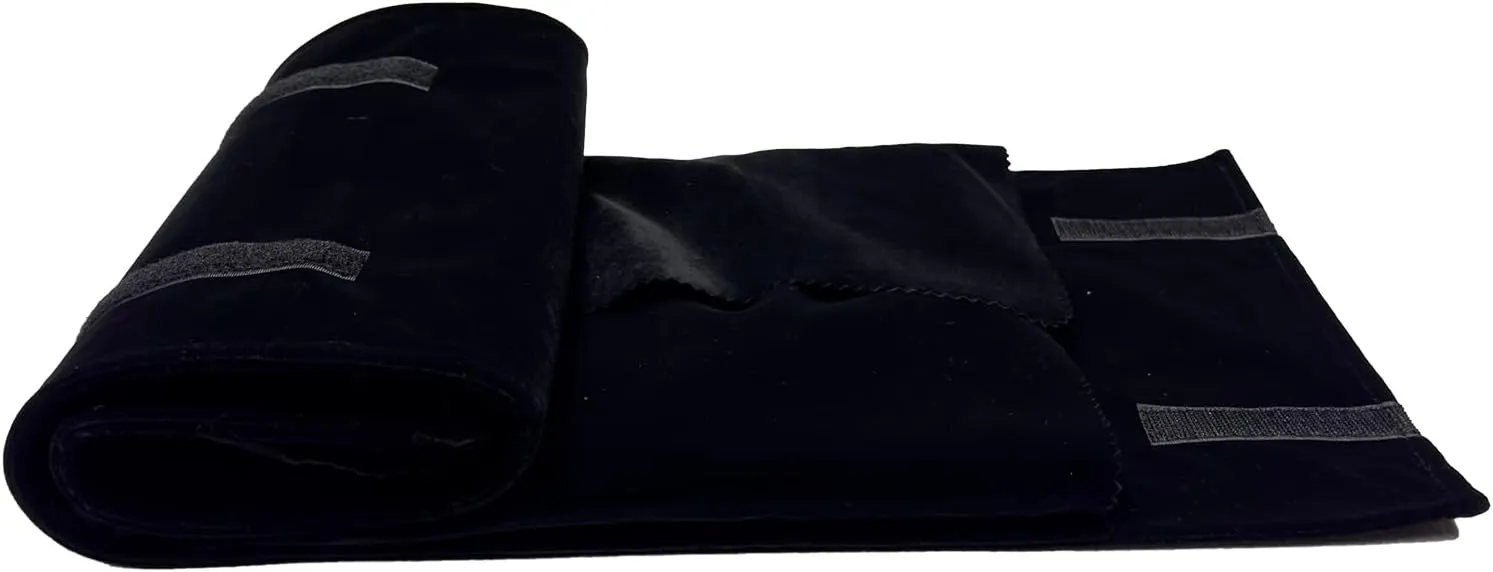 Velvet Jewelry Case Roll Bag for Necklace Bracelets, Extra Large with Elastic Band for Necklaces, Great Jewelry Organizer for Travel (Black - Multi)