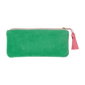 Velvet Makeup Pouch - Meadow Green