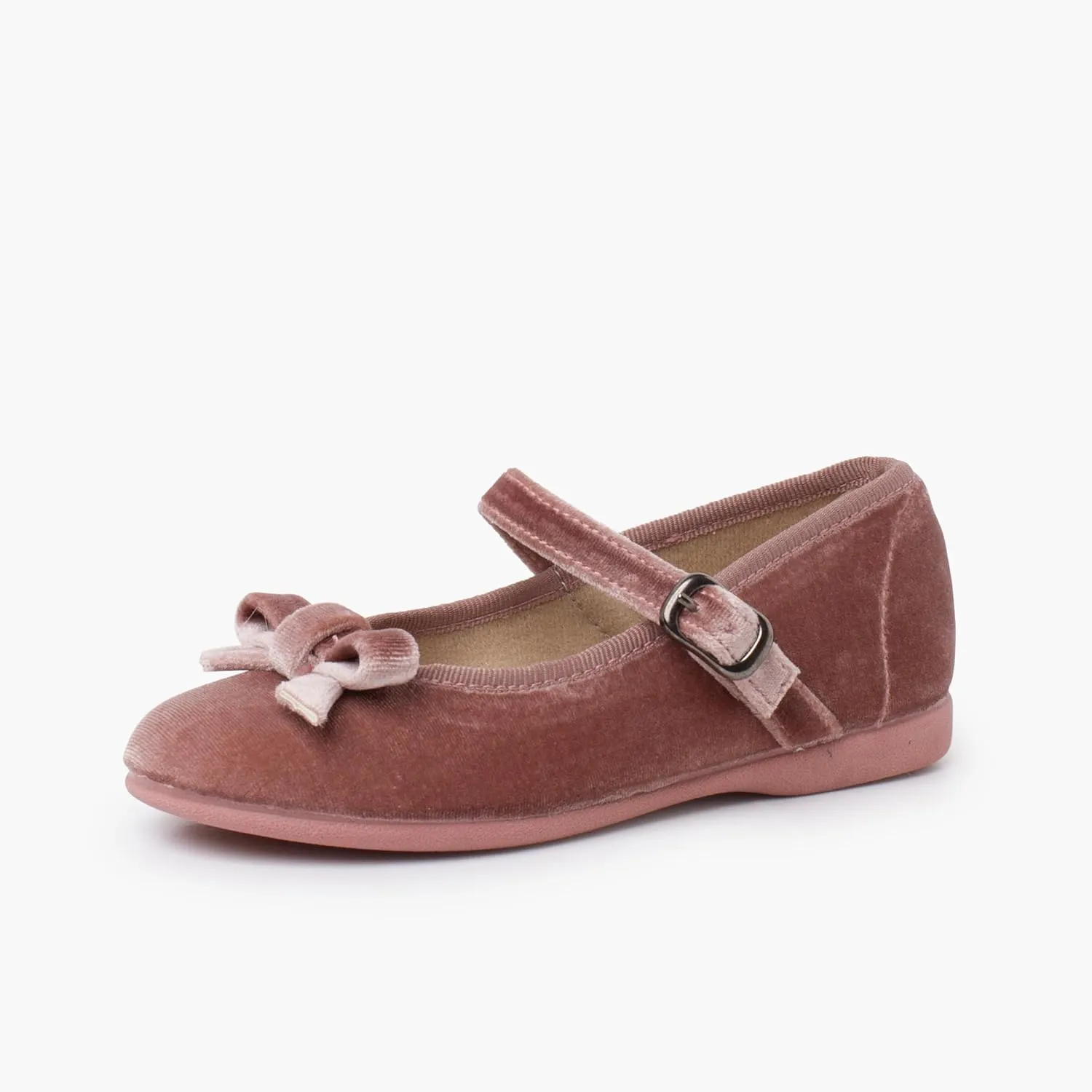 Velvet Mary Janes Girls with Bow