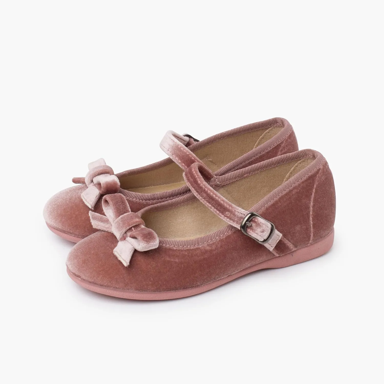 Velvet Mary Janes Girls with Bow
