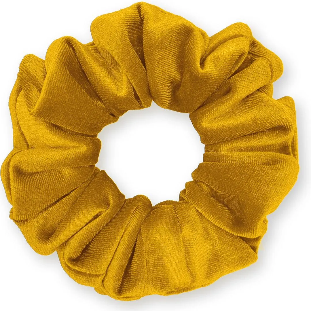 Velvet Scrunchies 3-Pack Gift Set Premium Plush Ponytail Holder Made in the USA Bronze Mustard Burnt Orange