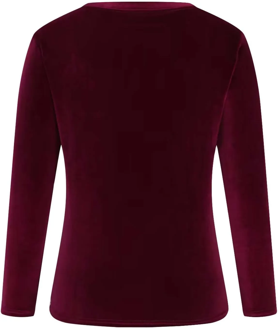 Velvet Tops for Women Long Sleeve Crewneck Soft Velvet Blouse Lightweight Casual Fashion Tshirts