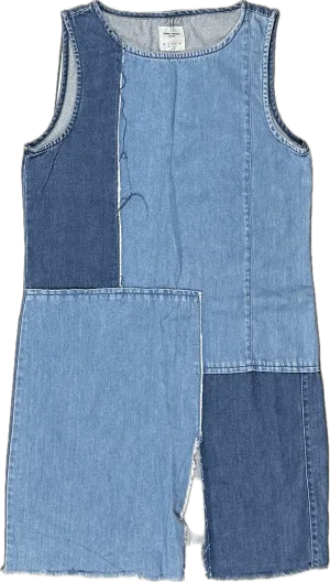 Vero Moda Denim Patchwork Mini Shift Dress Size - S