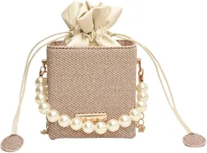 Versatile Bucket Bag For Women Shoulder Bags with Detachable Chain Strap Evening Purse Top Handle Bag Handbag