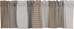 VHC Brands Ashmont Farmhouse Patchwork Kitchen, Living Room Curtain Topper Valance 19x72