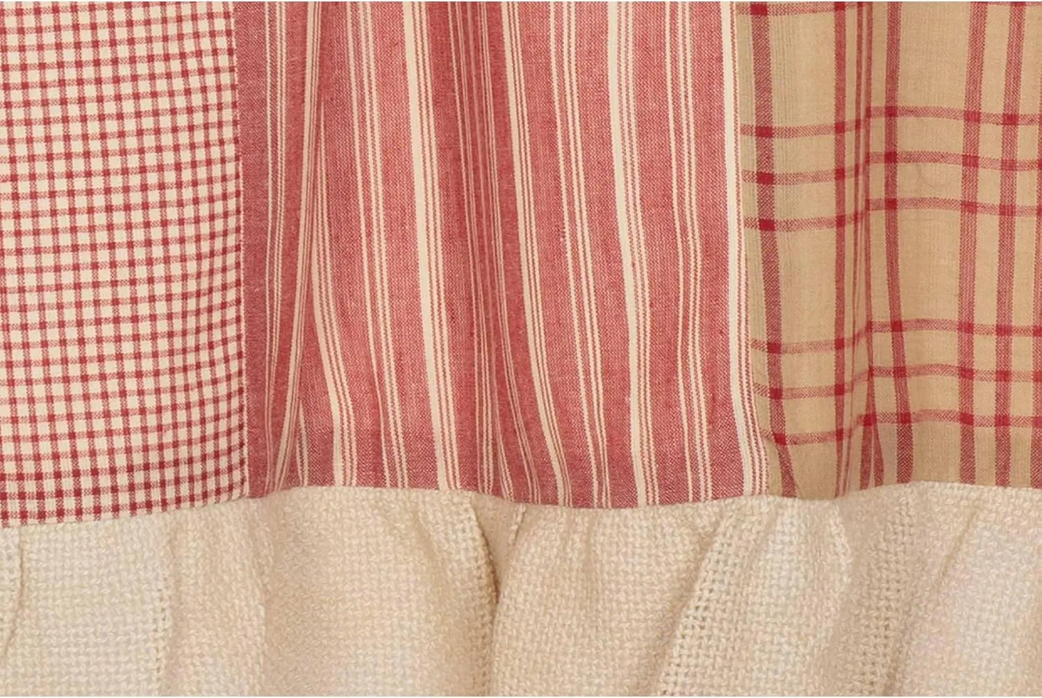 VHC Brands Sawyer Mill Farmhouse Curtains Valance with Lining for Living Room Bedroom Kitchen Window Décor Plaid Rod Pocket - Valance 19x72