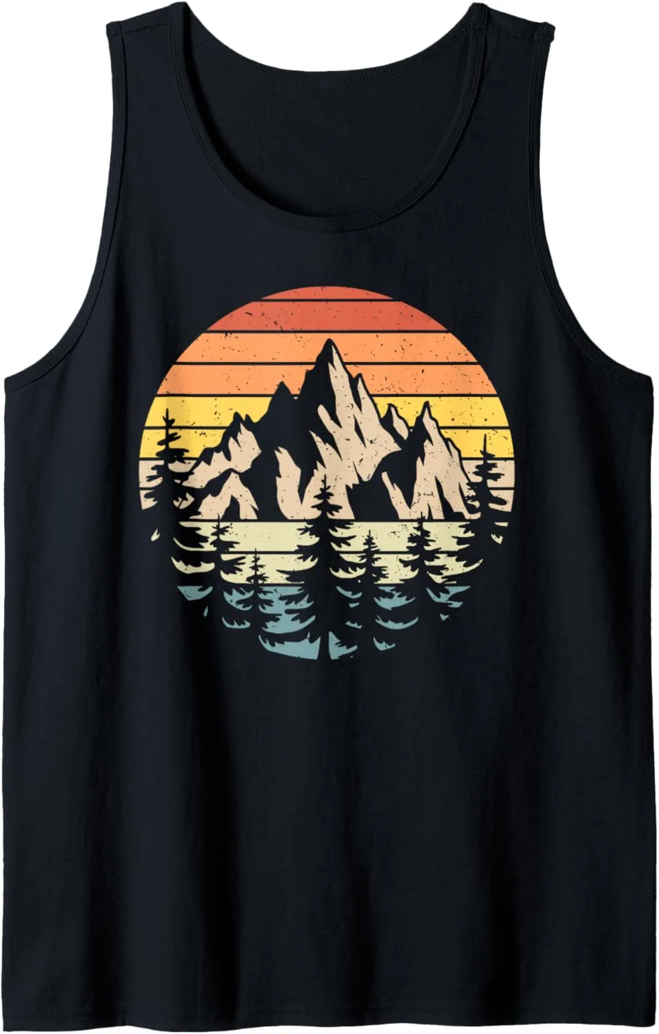 vintage retro outdoors nature pine trees distressed mountain Tank Top