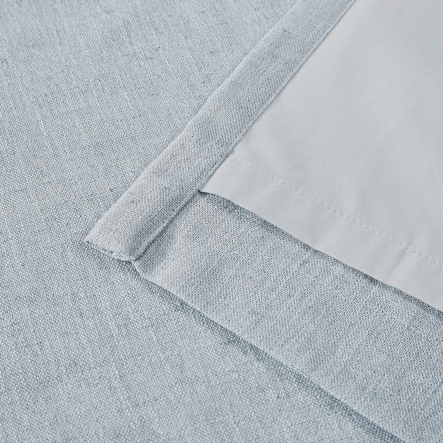 Vision Home Blue Fog Linen Full Blackout Curtains Grommet Total Room Darkening Window Curtains 84 inches Long for Bedroom Living Room Thermal Insulated Rustic Linen Drapes 2 Panels 58"Wx84"L,Mist Gray
