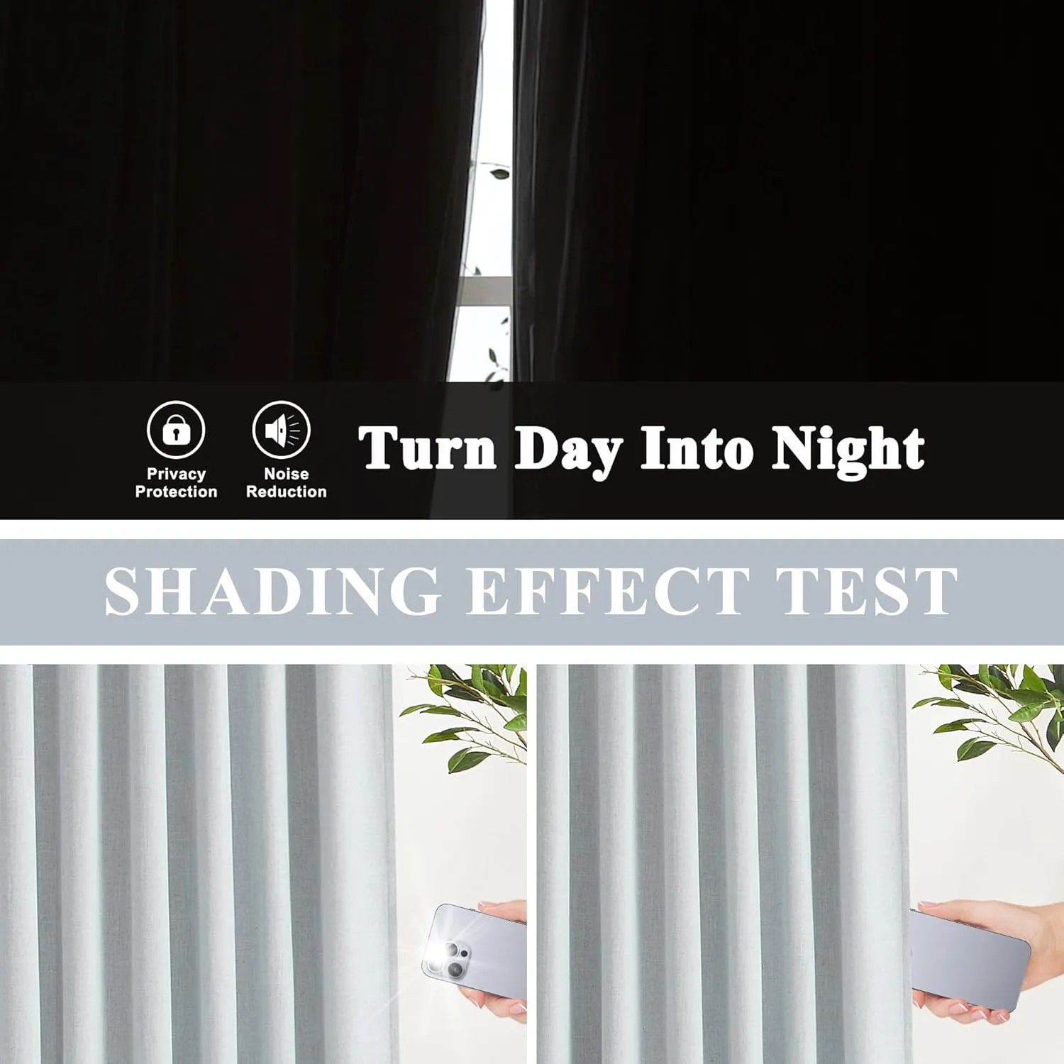 Vision Home Blue Fog Linen Full Blackout Curtains Grommet Total Room Darkening Window Curtains 84 inches Long for Bedroom Living Room Thermal Insulated Rustic Linen Drapes 2 Panels 58"Wx84"L,Mist Gray