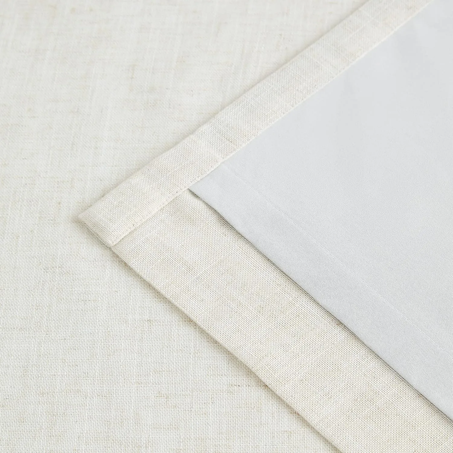 Vision Home Natural Linen Full Blackout Curtains Grommet Total Room Darkening Window Curtains 84 inches Long for Bedroom Living Room Energy Efficient Thermal Insulated Rustic Drapes 2 Panels 58"Wx84"L