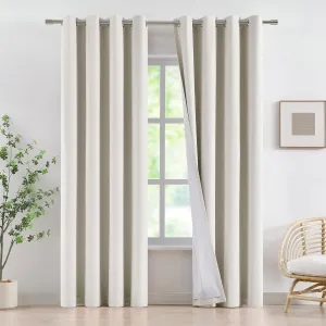 Vision Home Natural Linen Full Blackout Curtains Grommet Total Room Darkening Window Curtains 84 inches Long for Bedroom Living Room Energy Efficient Thermal Insulated Rustic Drapes 2 Panels 58"Wx84"L