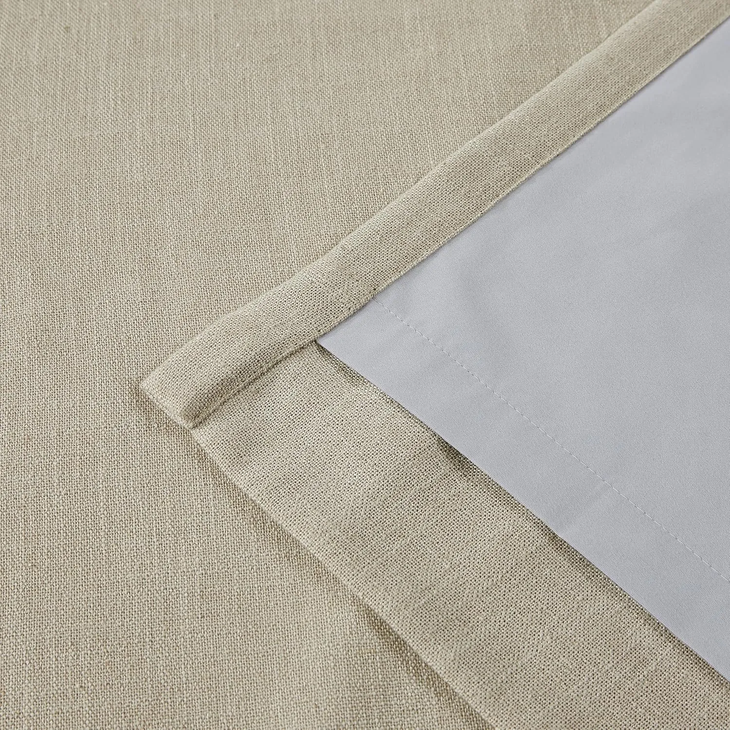 Vision Home Sand Full Blackout Window Curtains Grommet Linen Total Room Darkening Panels 95 inches Long for Bedroom Living Room Noise Reducing Thermal Insulated Linen Drapes 58"Wx95"Lx2,Oatmeal Beige