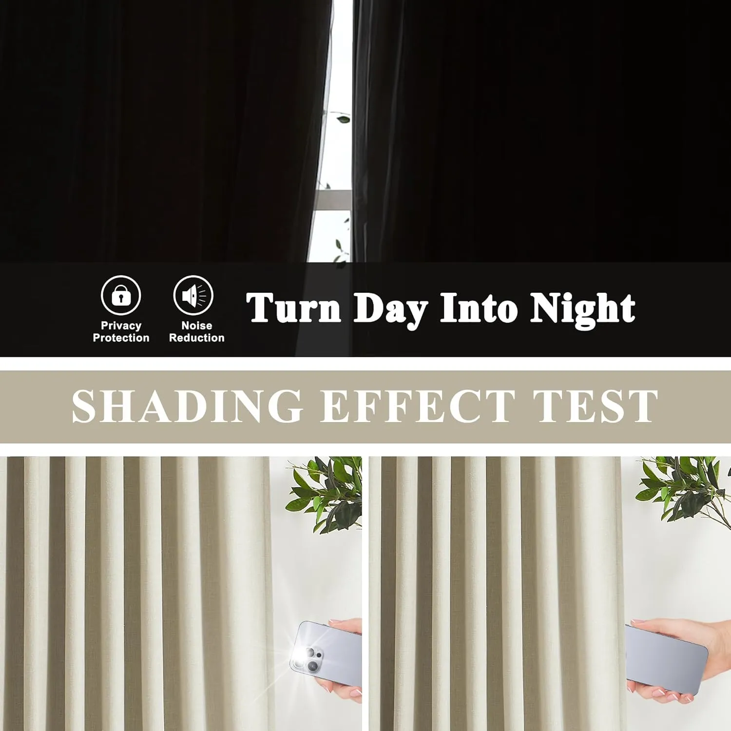Vision Home Sand Full Blackout Window Curtains Grommet Linen Total Room Darkening Panels 95 inches Long for Bedroom Living Room Noise Reducing Thermal Insulated Linen Drapes 58"Wx95"Lx2,Oatmeal Beige