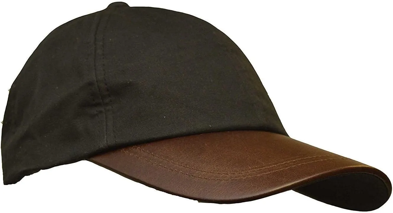 Walker and Hawkes - Wax Brunswick Baseball Cap w/Leather Peak - One-Size
