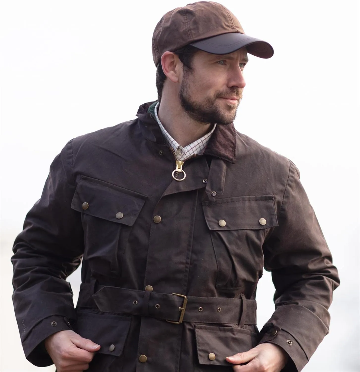 Walker and Hawkes - Wax Brunswick Baseball Cap w/Leather Peak - One-Size