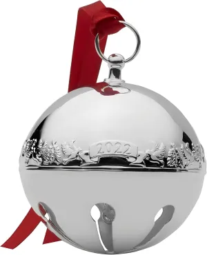 Wallace 2022 Silver-Plated Sleigh Bell Ornament, 52nd Edition, for Christmas