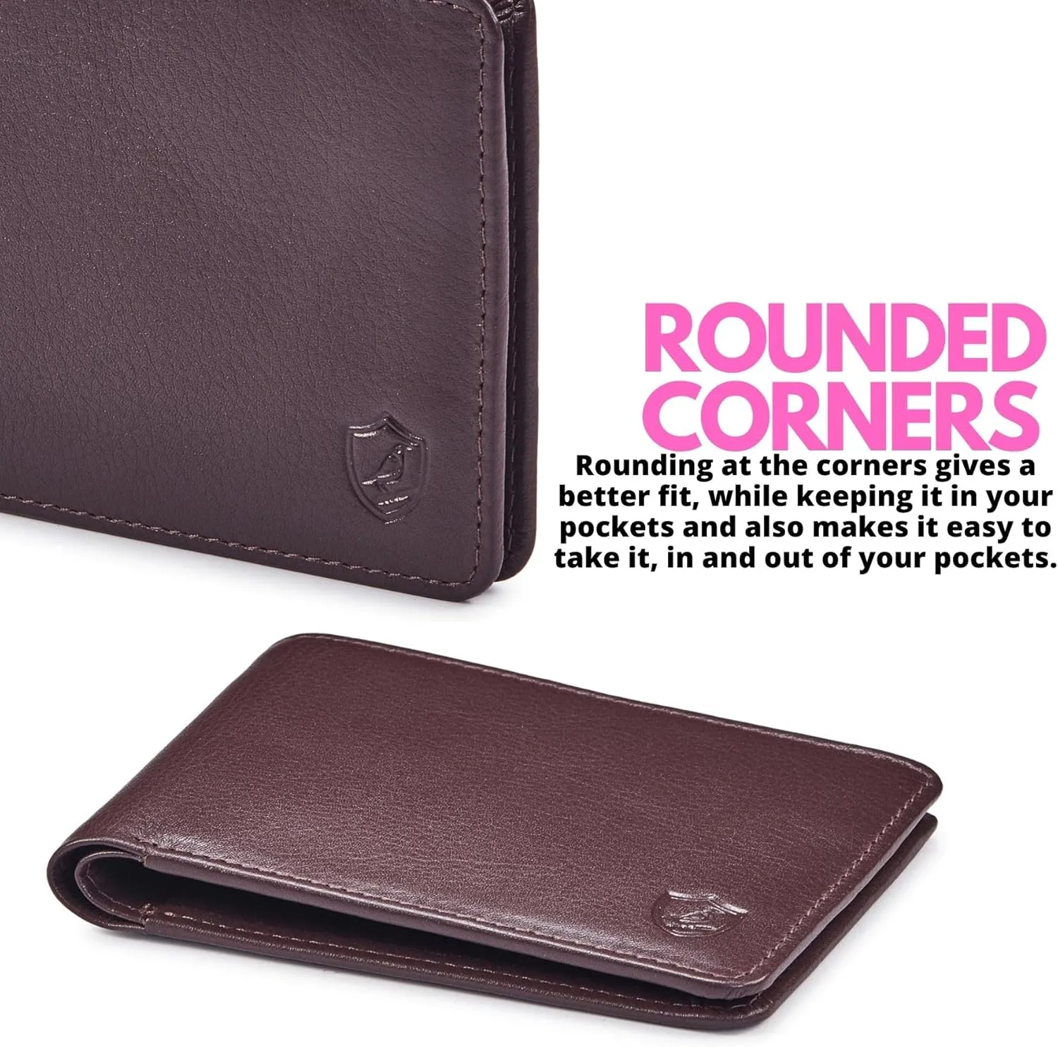 Wallet for Men Bifold Real Leather RFID Blocking Front Pocket Ultra Slim & Thin Stylish Minimalist with ID Window in Gift Box (Nappa, Chocolate)
