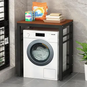 Washer Dryer Shelf, Over The Washer Storage Shelf With Adjustable Feet, Laundry Shelf For Over Washer Or Dryer Max Load 400KG, Over Washing Machine Storage Rack Unit For Bathroom, Laundry Room(Black B