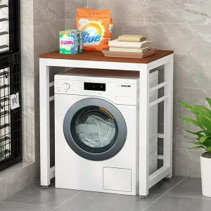 Washer Dryer Shelf, Over The Washer Storage Shelf With Adjustable Feet, Laundry Shelf For Over Washer Or Dryer Max Load 400KG, Over Washing Machine Storage Rack Unit For Bathroom, Laundry Room(White B