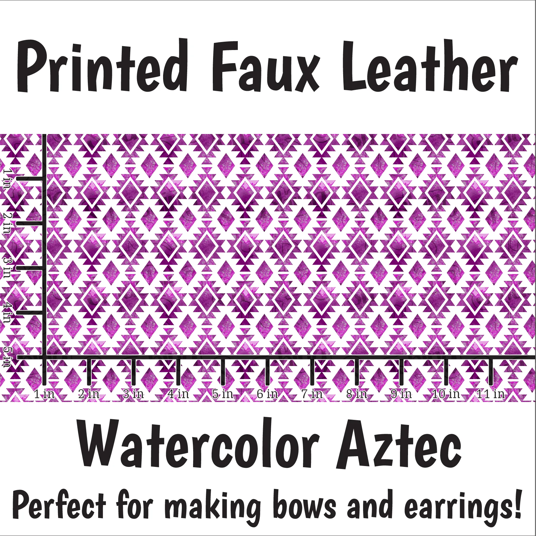 Watercolor Aztec - Faux Leather Sheet (SHIPS IN 3 BUS DAYS)