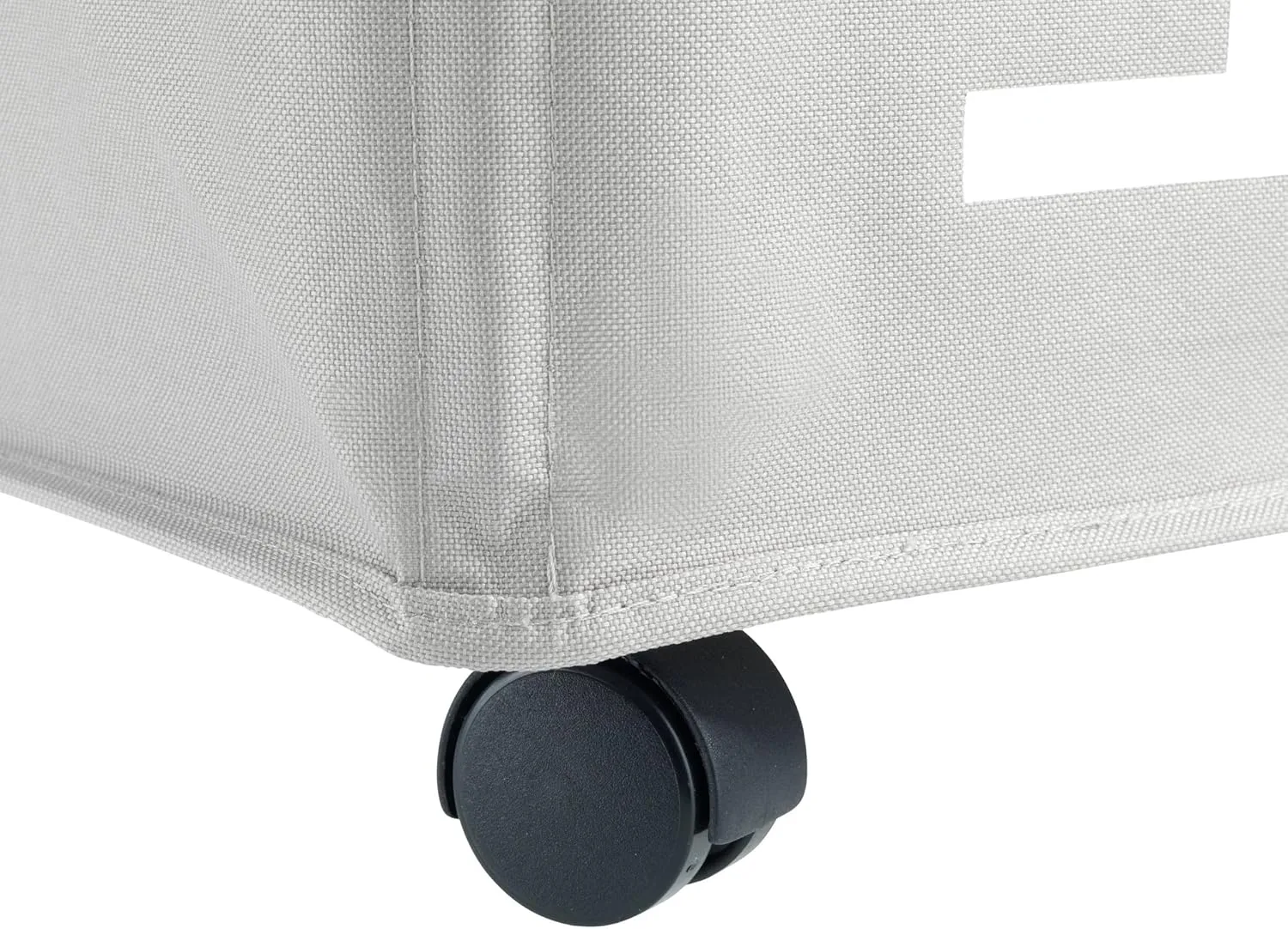 WENKO Quadro Slim Laundry Basket with Wheels and Privacy Cover, Collector, Laundry Basket with Wheels, Space Saving Narrow Laundry Hamper, Clothes Storage, Capacity 20 Gal, Gray
