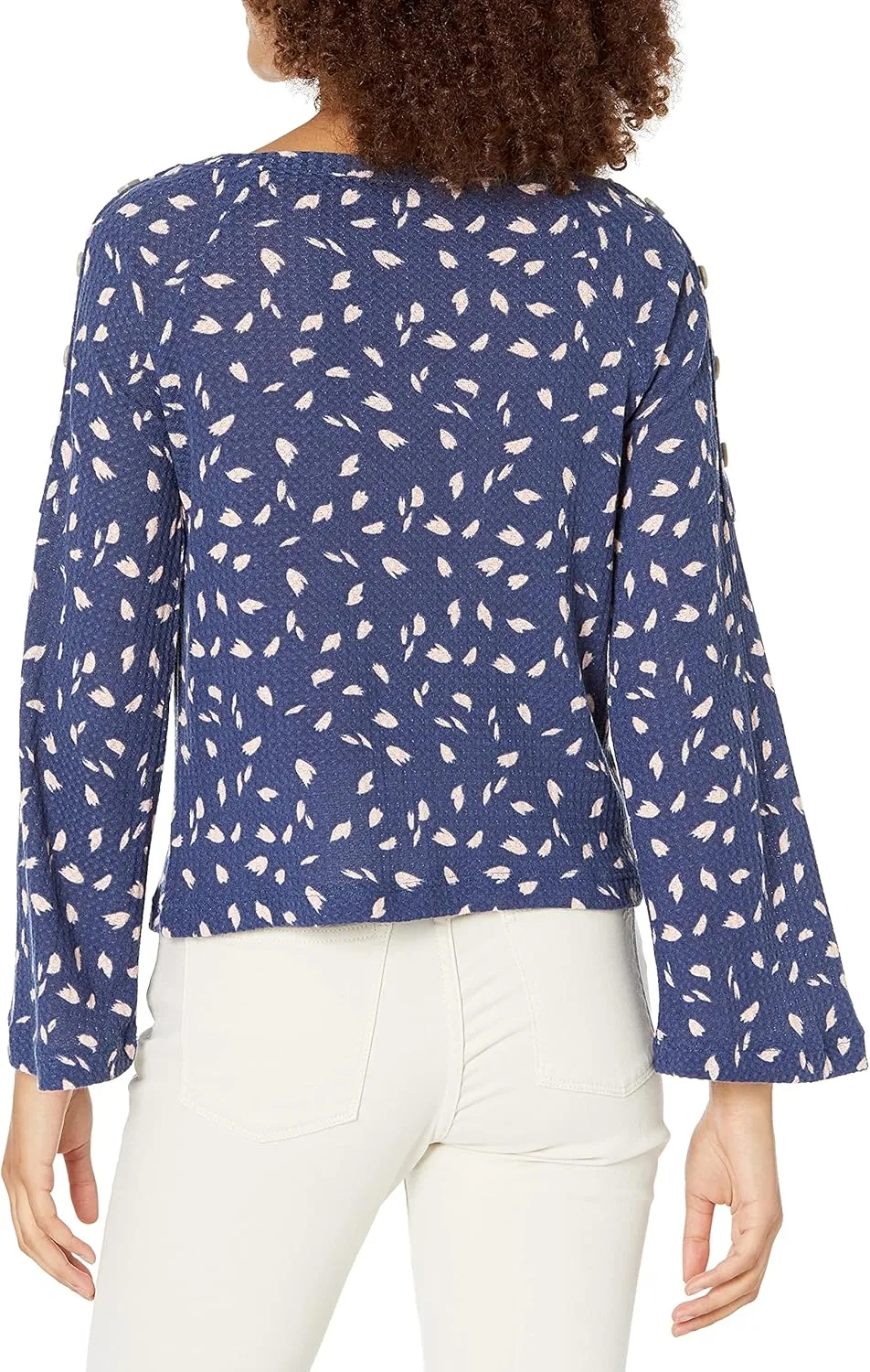 William Rast Women's Carly Bell Sleeve Top with Button Detailing