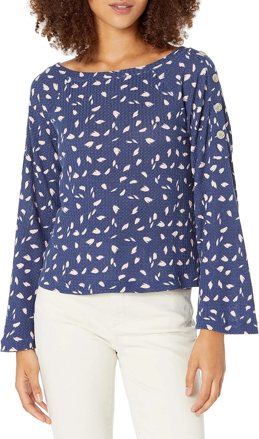 William Rast Women's Carly Bell Sleeve Top with Button Detailing