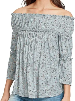 William Rast Women's Lexie Drama Sleeve Off The Shoulder Top