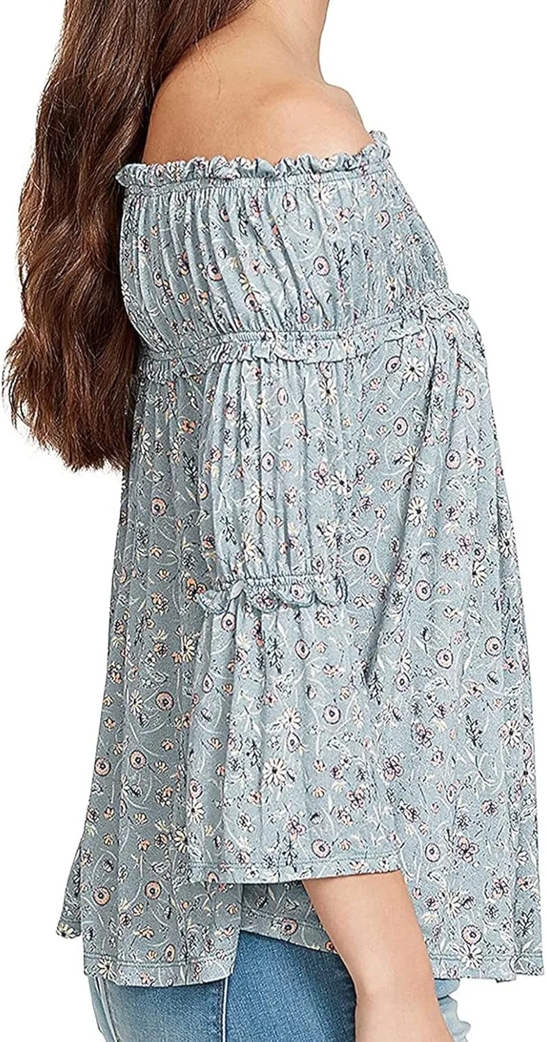 William Rast Women's Lexie Drama Sleeve Off The Shoulder Top