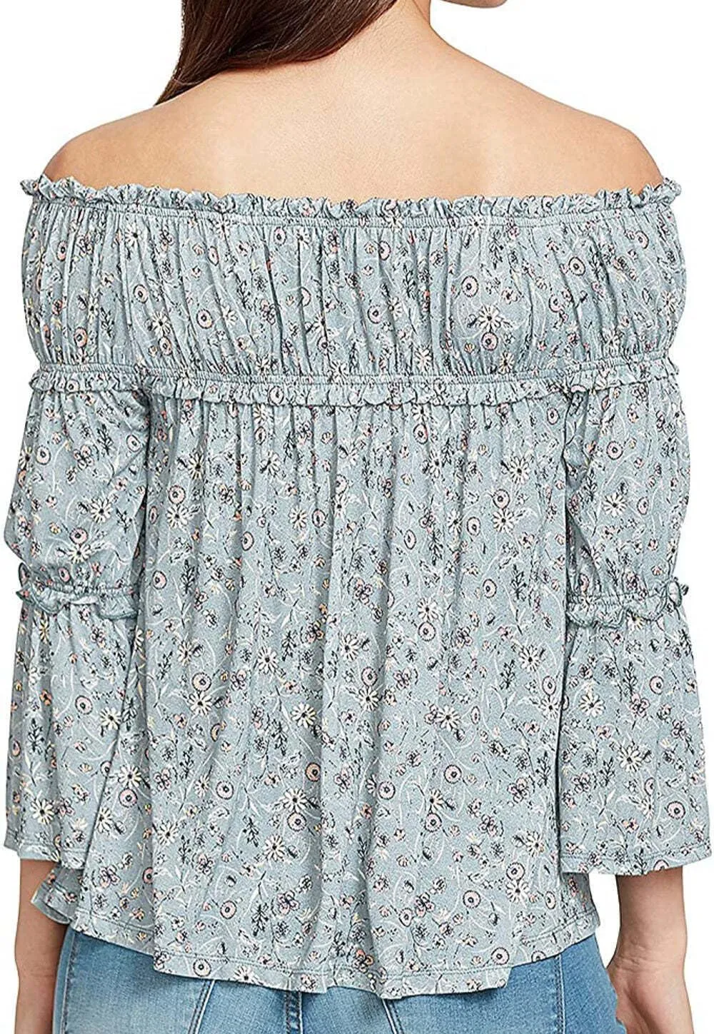William Rast Women's Lexie Drama Sleeve Off The Shoulder Top