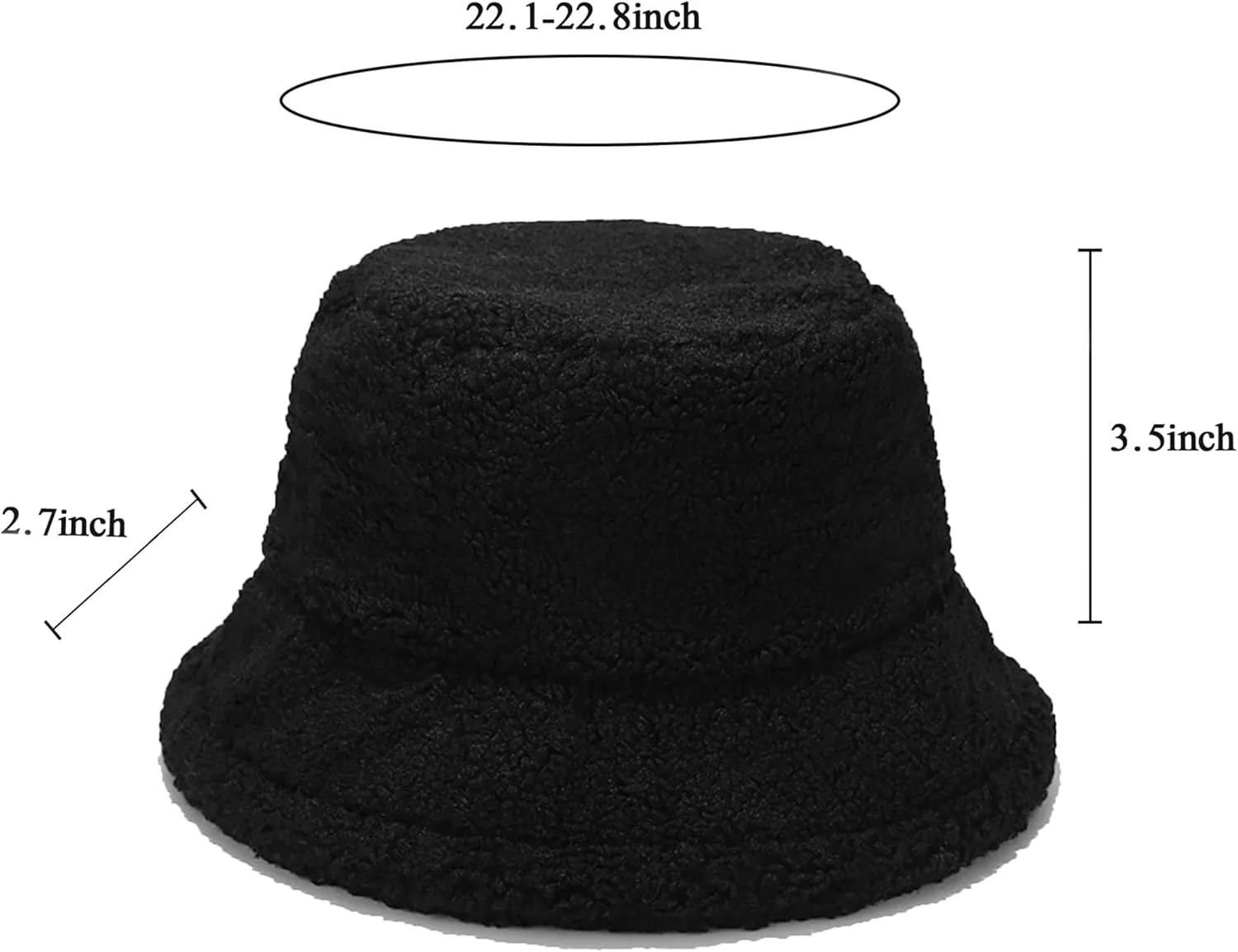 Winter Warm Plush Fuzzy Bucket Hat Faux Fur Shearling Fisherman Hats for Women