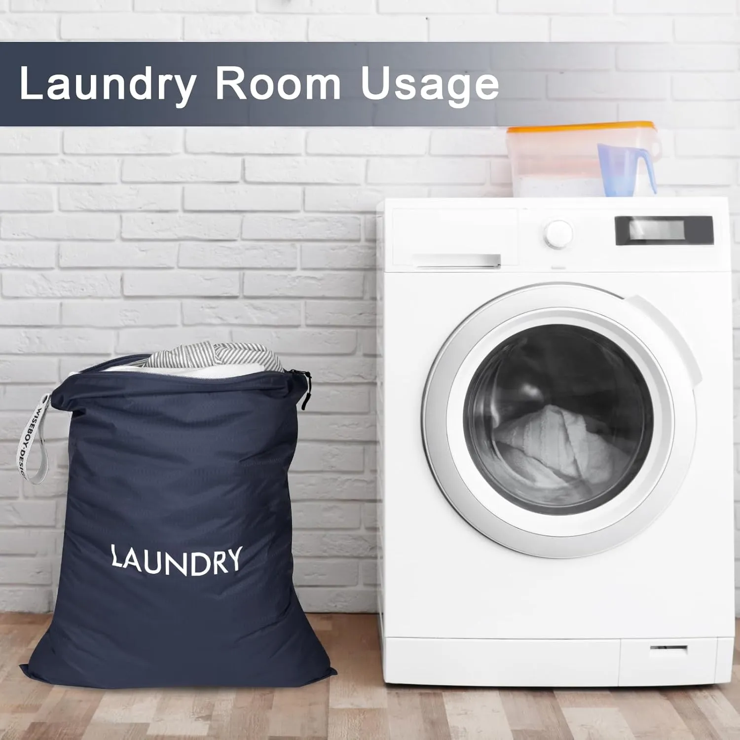 WiseBoy 2 Pack Laundry Bags, Travel Laundry Bag for Dirty Clothes, Washable Nylon Wet Dry Bag, Dirty Clothes Bag for College Dorm, Travel, Camping