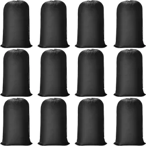 Woanger 12 Pack Extra Large Laundry Bag Drawstring Locking Closure 37.8'' x 24'' Dirty Clothes Organizer Heavy Duty Dirty Clothes Bag for Traveling Storage Easy Fit Hampers Laundry College Dorm, Black