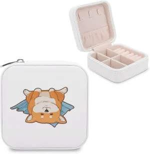 Woman PU Leather Jewelry Box, Small Travel Display Storage Organizer Case Bag Holder for Rings, Earrings, Necklaces, Bracelets