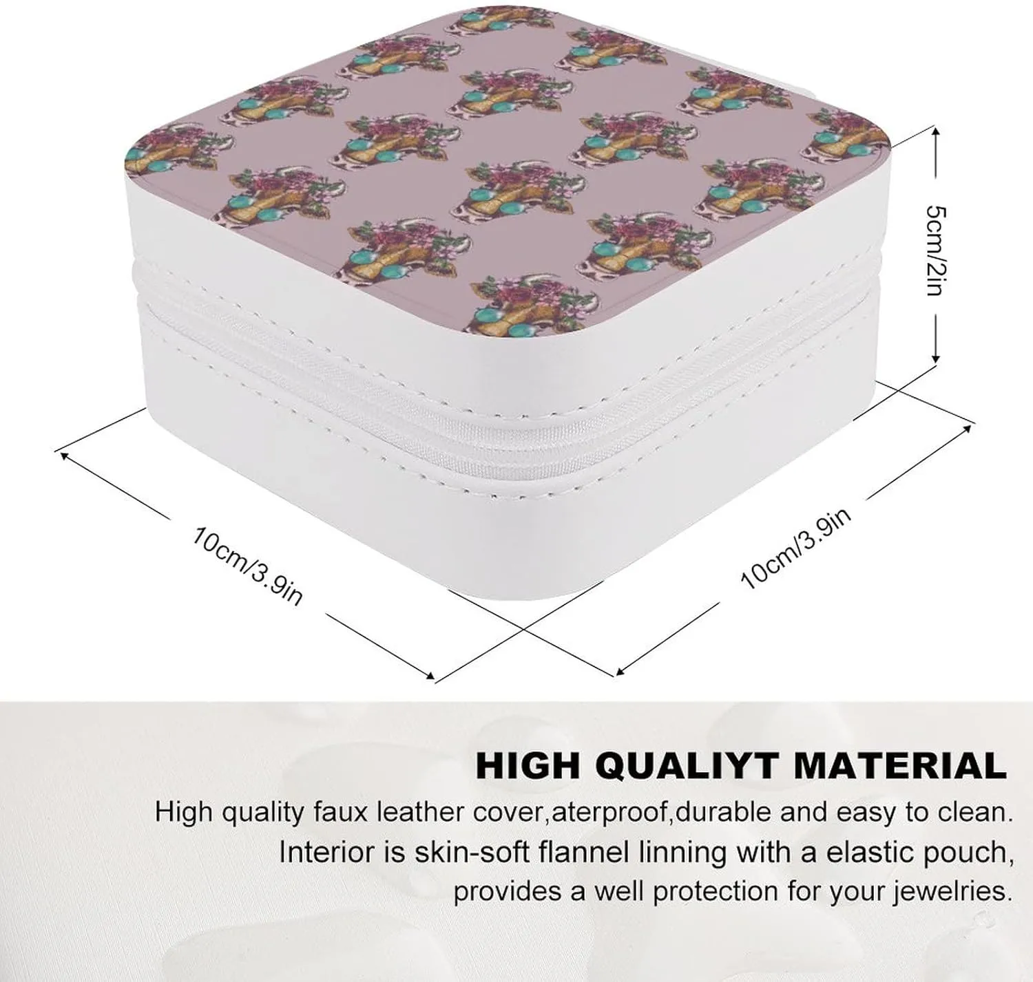 Woman PU Leather Jewelry Box, Small Travel Display Storage Organizer Case Bag Holder for Rings, Earrings, Necklaces, Bracelets