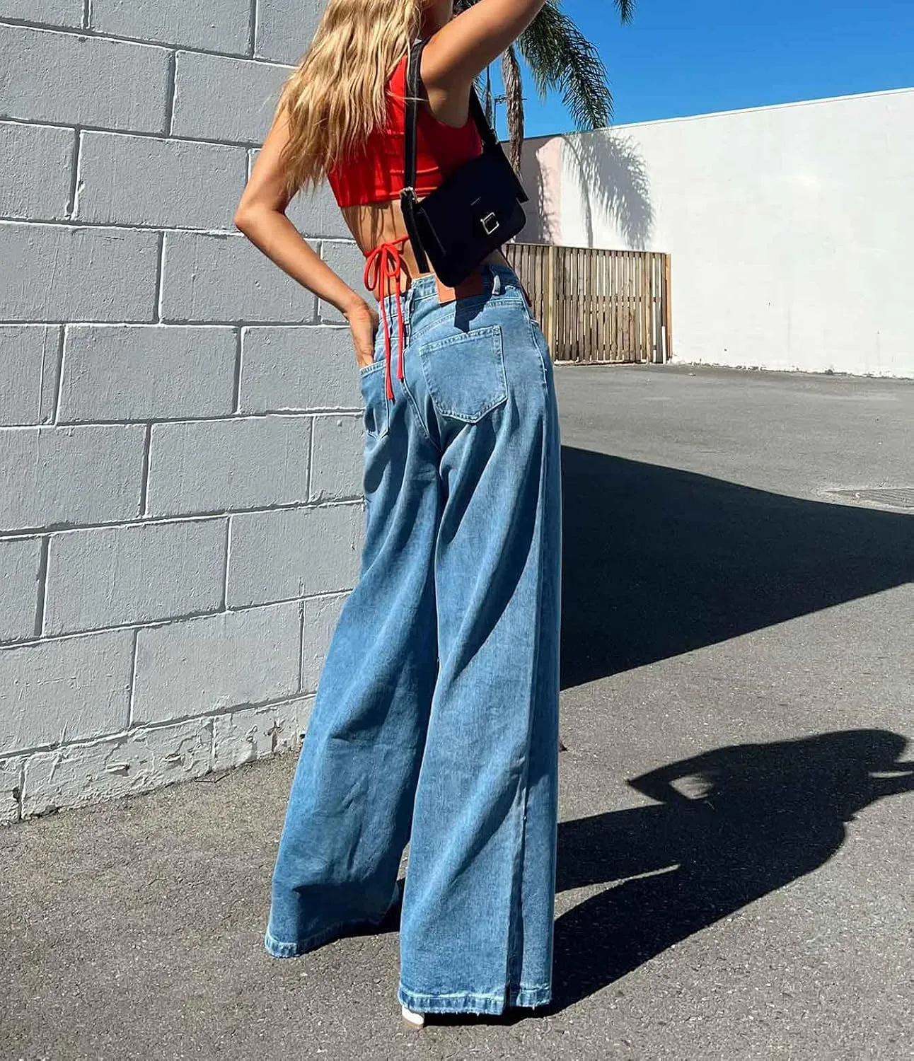 Women Baggy Y2K Jeans Vintage Low Waisted Straight Leg Denim Pants E-Girl Streetwear Clubwear
