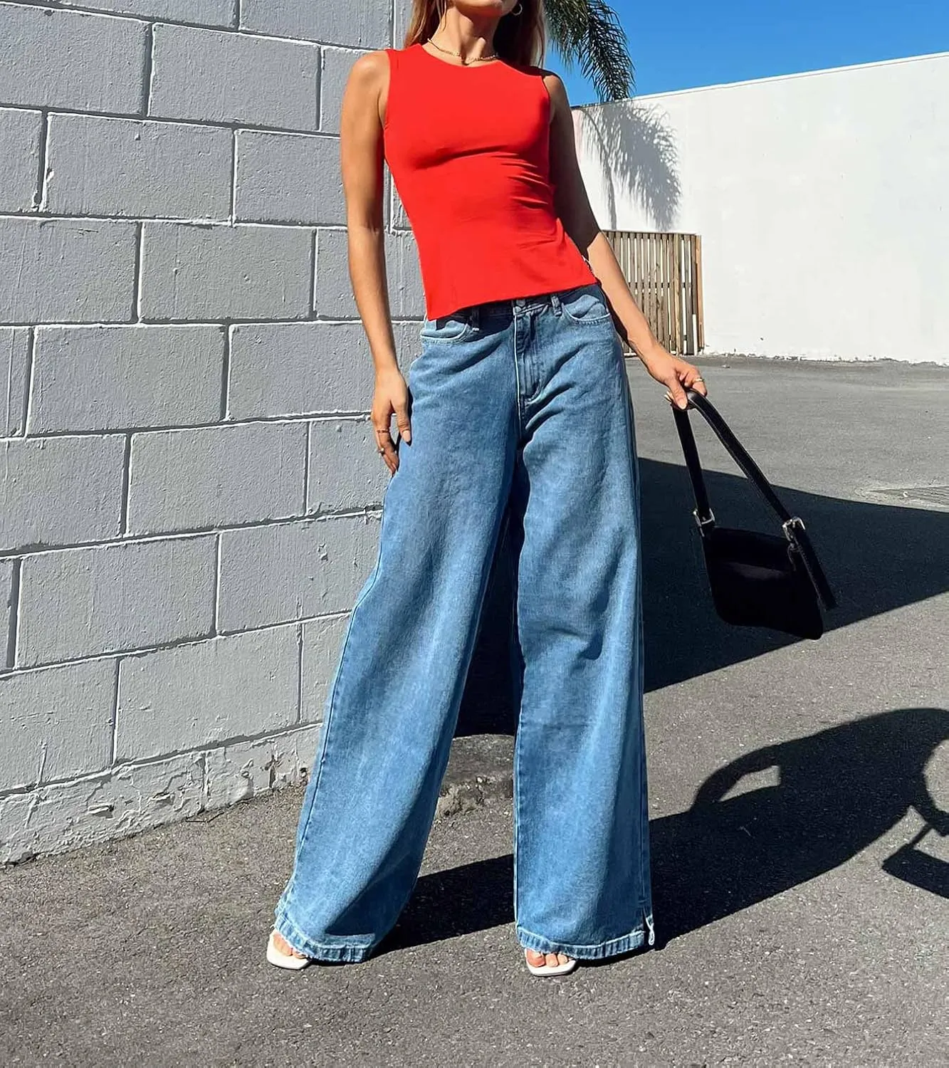 Women Baggy Y2K Jeans Vintage Low Waisted Straight Leg Denim Pants E-Girl Streetwear Clubwear