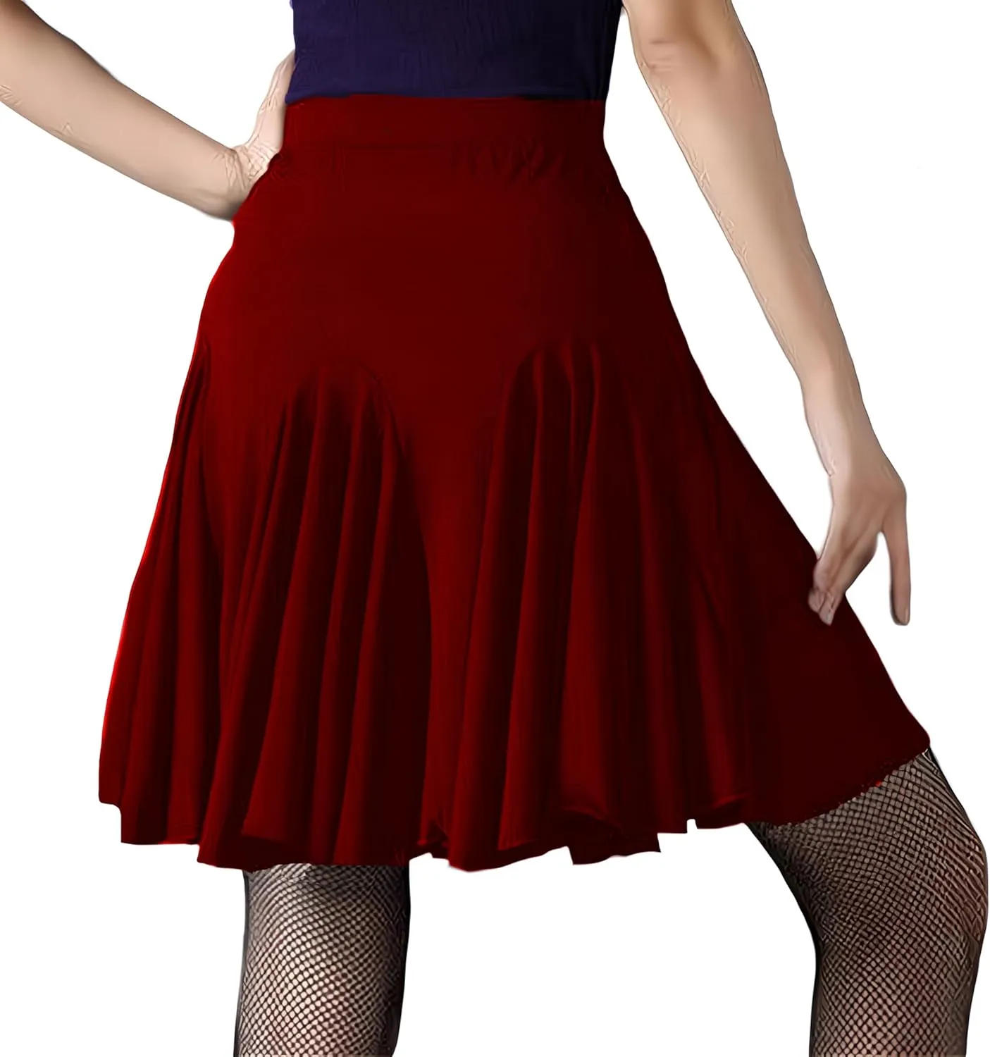 Women Black Ruffle Dance Skirt for Women A Line Casual Skirt Ladies Pleated Tennis Latin Dance Skirt with Shorts